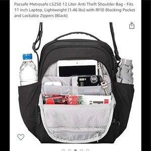 PacSafe crossbody travel bag metro safe slashguard